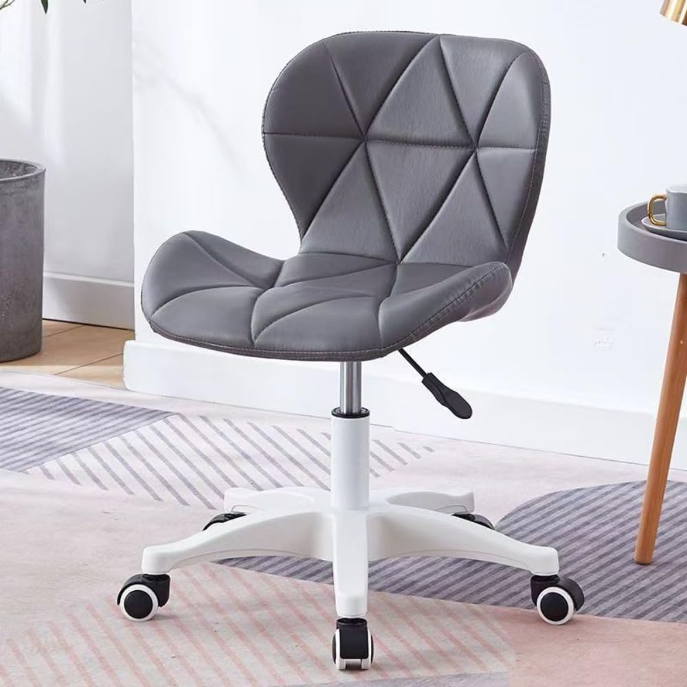 デスクチェア 椅子 テレワーク 疲れない デスクチェア コンパクト ワークチェア コンパクト 肘掛けなし 疲れない オフィスチェア 省スペース 椅子 無段階昇降 360度回転 静音キャスター 勉強/テレワーク/家庭用/事務所用 (グレー,ナイロン製5本爪)|擇木ショップ