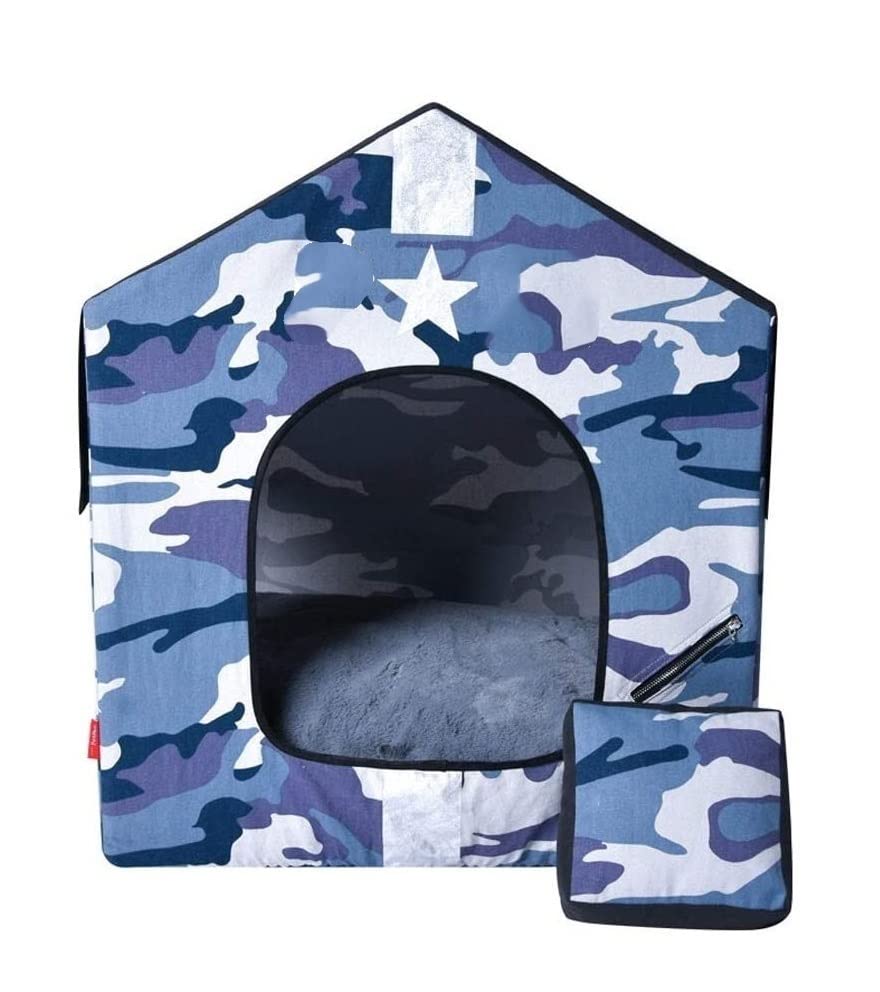 犬 ベッド ペット用ベッド 猫 べッド ペットの犬のベッド取り外し可能な犬小屋のカモフラージュペットのベッドのテント猫の犬小屋屋内ポータブル旅行ペットの家犬小屋の子犬のマット ペットベッド ペットクッション ( : )｜擇木ショップ