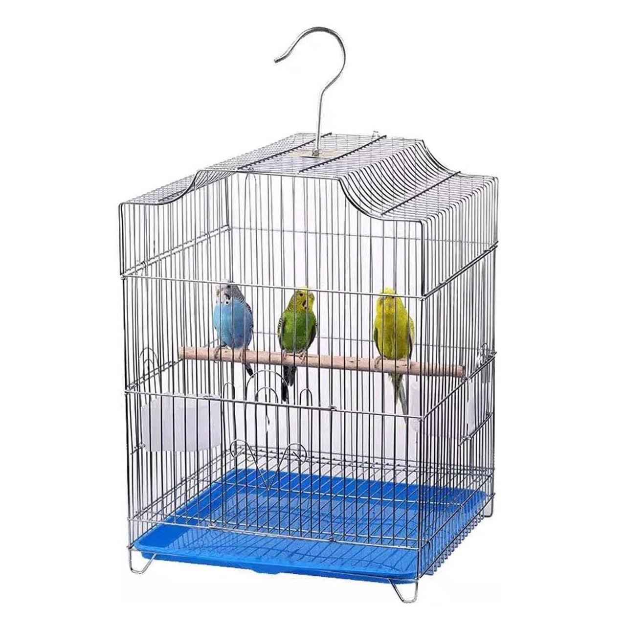 トリカゴ 鳥かご ワイヤー鳥ケージ インコ鳥かご ハンギングバードハウス 鳥の餌箱 給水器とセキセイインコのラブバード用スタンド付き 鳥籠 オカメインコ ケージ｜擇木ショップ