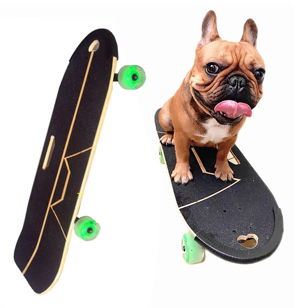 サーフスタンド付き犬スケートボード ペットスケートボード イングリッシュフレンチブルドッグ用のカラフルなホイール付きスケートボード、強力なボード表面、重力ブラケット｜擇木ショップ