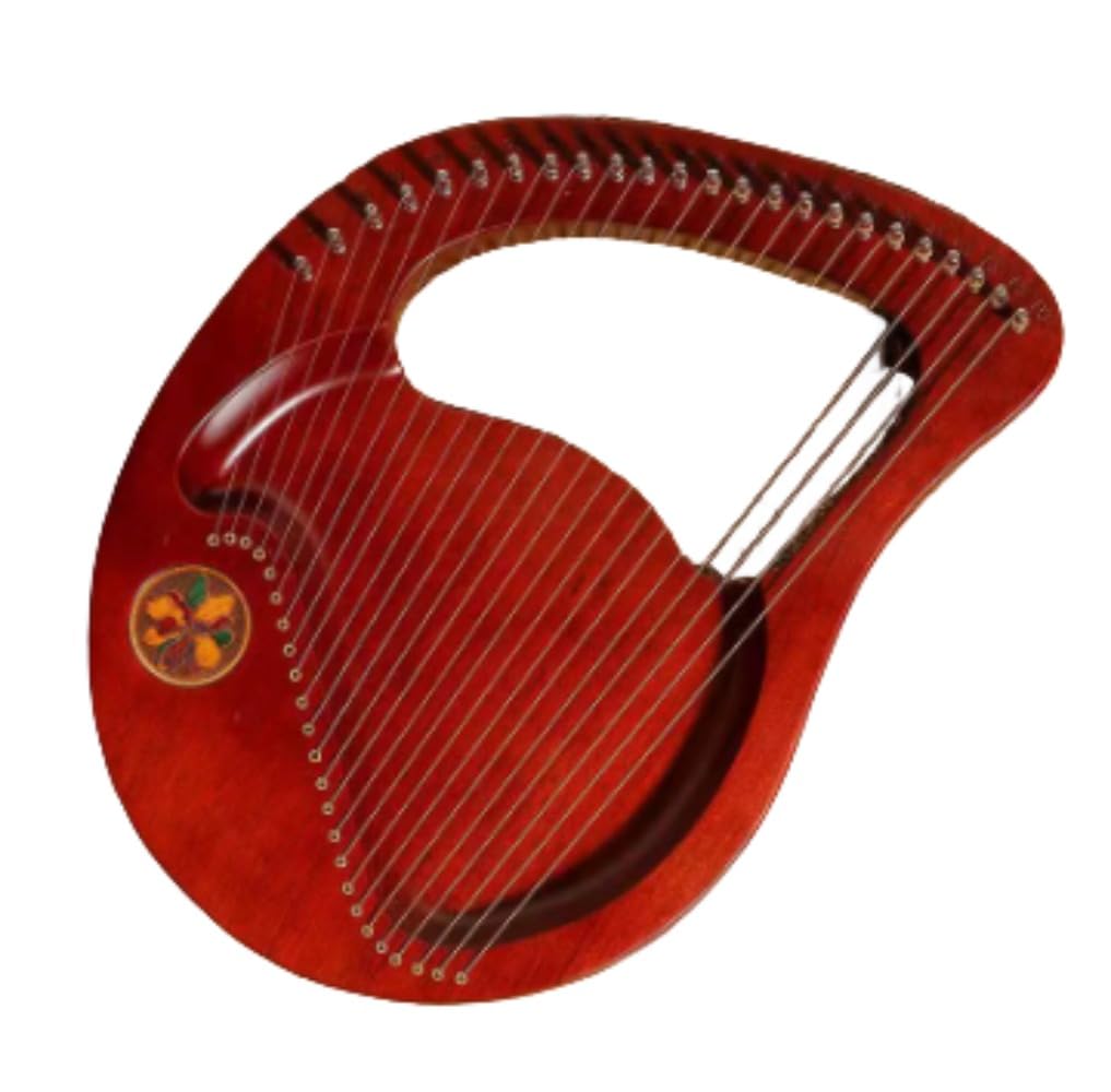 木製ライルハープ 10/16/21/24弦 ローズウッドハープ 弦楽器 癒しの音色 ハンドバッグ チューニングレンチ付き 初心者に最適 子供用 (10弦、ウッドカラー) (24弦,レッド)|擇木ショップ