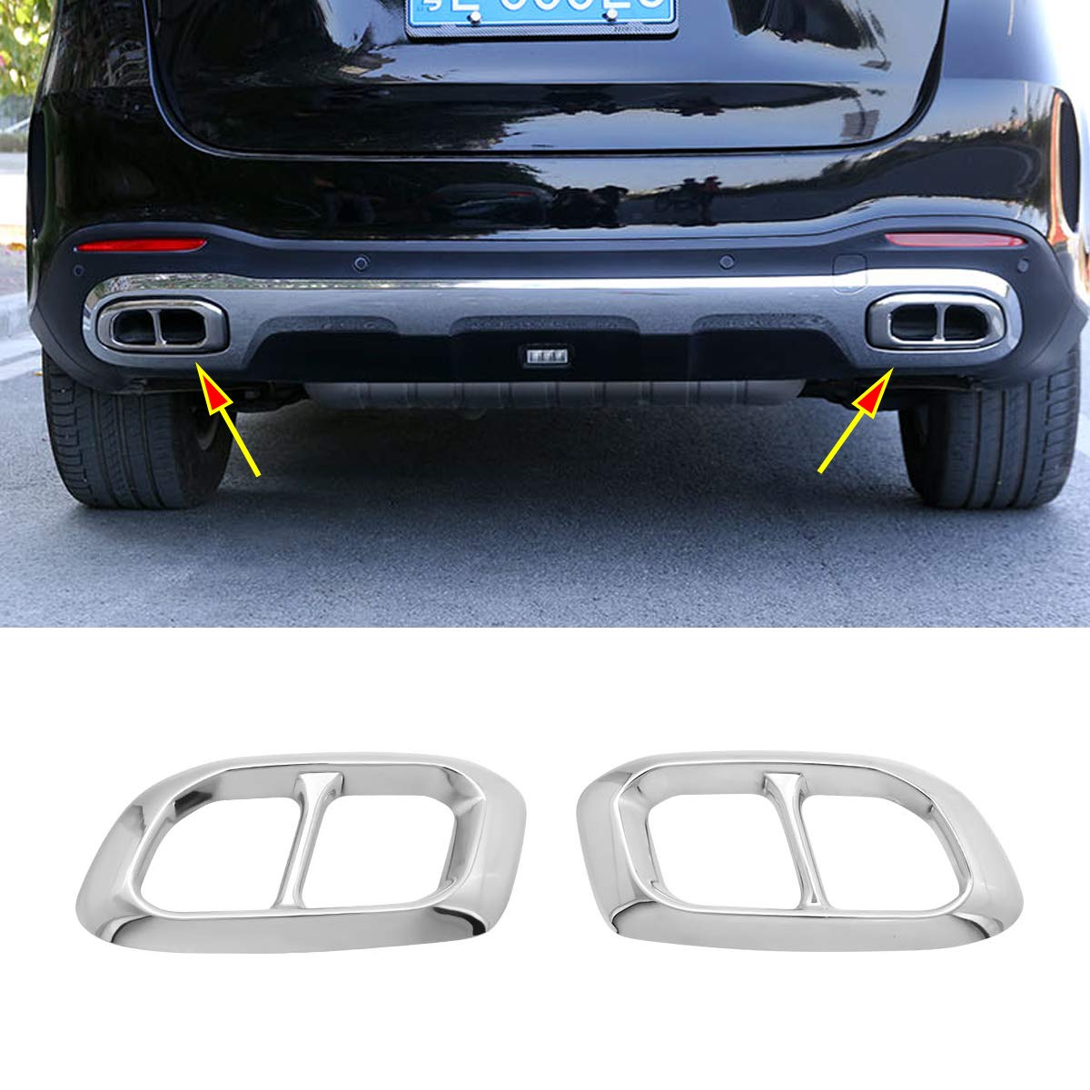 ステンレススチール 車用マフラー テール排気パイプカバートリム 2個 メルセデスベンツ W167 253 167 2019 2020 オートアクセサリー｜擇木ショップ