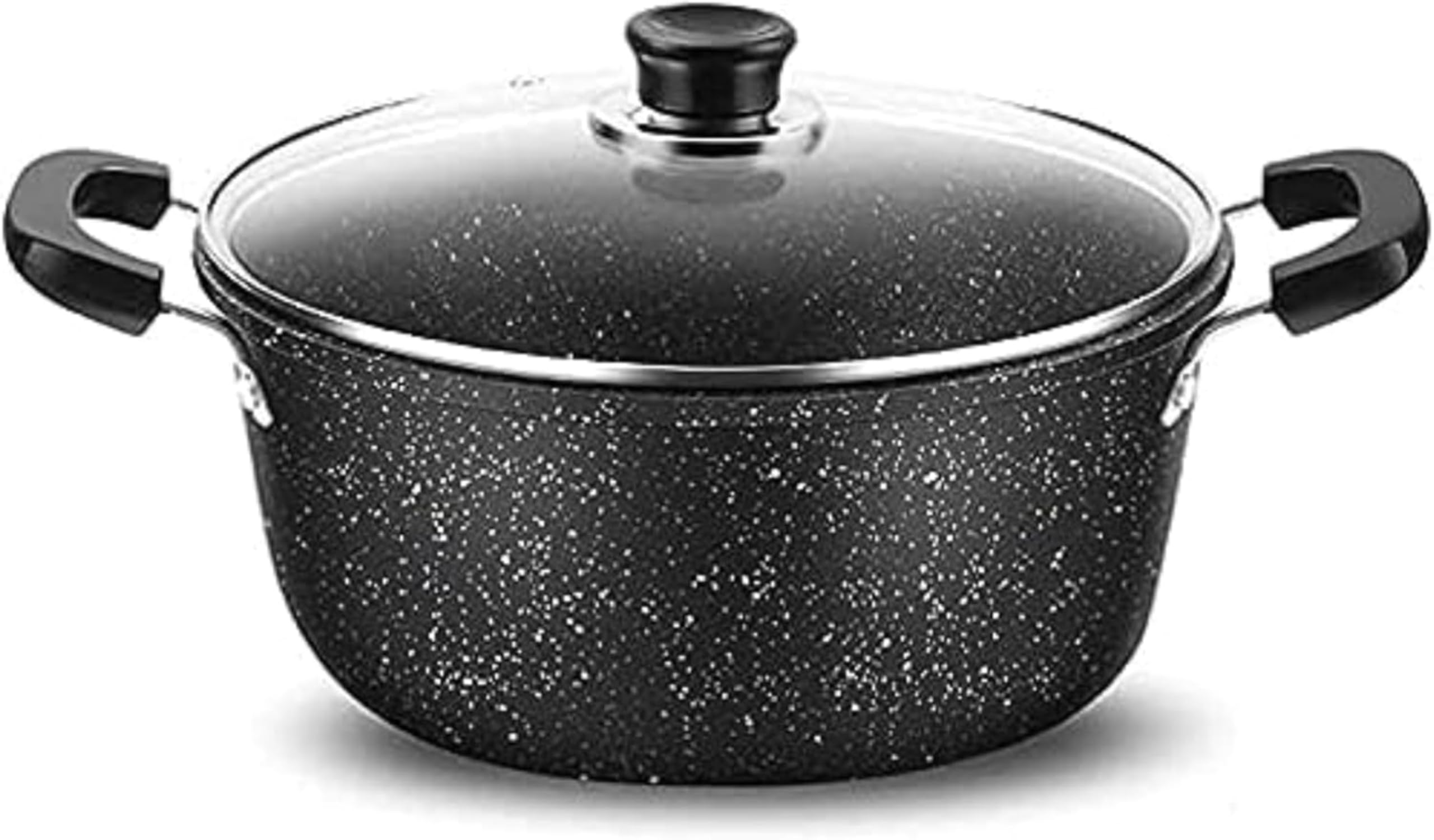 両手鍋 煮物 シチューポット 蒸し鍋 マーブル・プレミアム 22 26 30 大容量 焦げ付きにくい オール熱源対応 ガラス蓋付 (26)|擇木ショップ