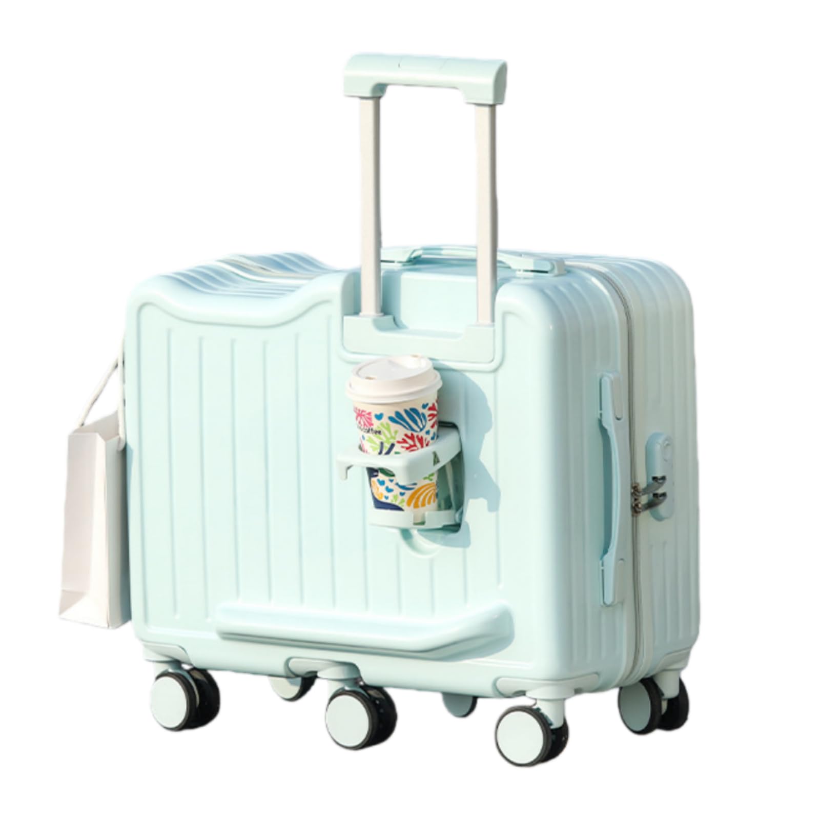 [] 乗れるキャリーケース 子供用スーツケース乗れる 機内持ち込み キャリーケース ミニスーツケース キャリーバッグ 出張用 旅行 ミニ お出掛け 修学旅行 入園プレゼント (ブルー,22インチ)｜擇木ショップ