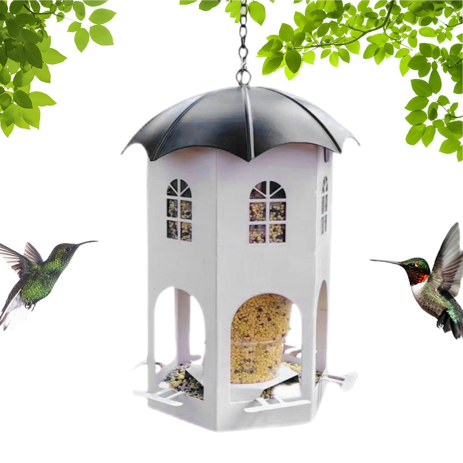 屋外用の鳥の餌箱、鳥の餌箱リスプルーフ - メタルメタルフィンチフィーダーフィンチフィーダー防水,授乳用の飼育場、ザーメンの飾り庭の飾りゴールドゴールドフィンチフィンチフィンチフィンチとスズメ|擇木ショップ