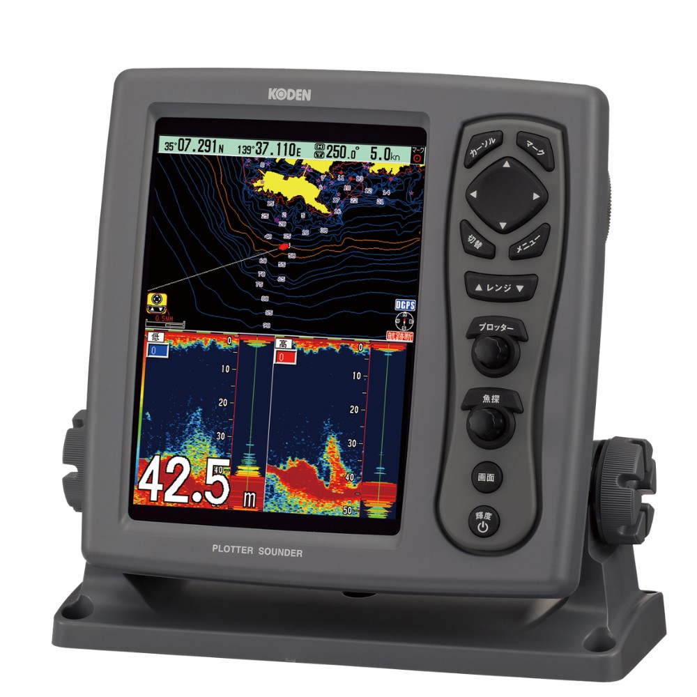 GPSプロッタ魚探/KODEN ＣＶG-８７（8.4in1kw２活動電位振りまわす子/GPS空中線付）