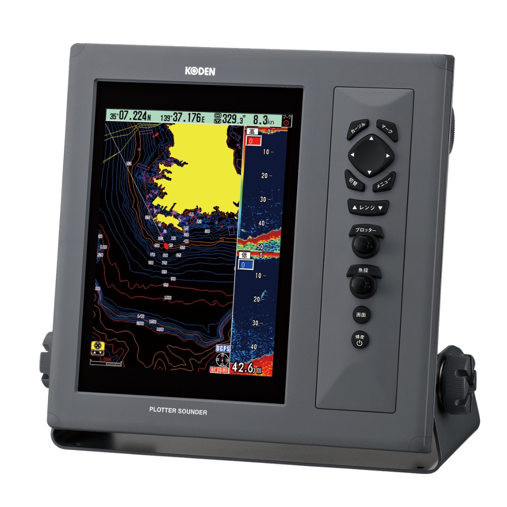 GPSプロッタ魚探/KODEN ＣＶG-２０７（10.4in600w２活動電位振りまわす子/GPS空中線付）