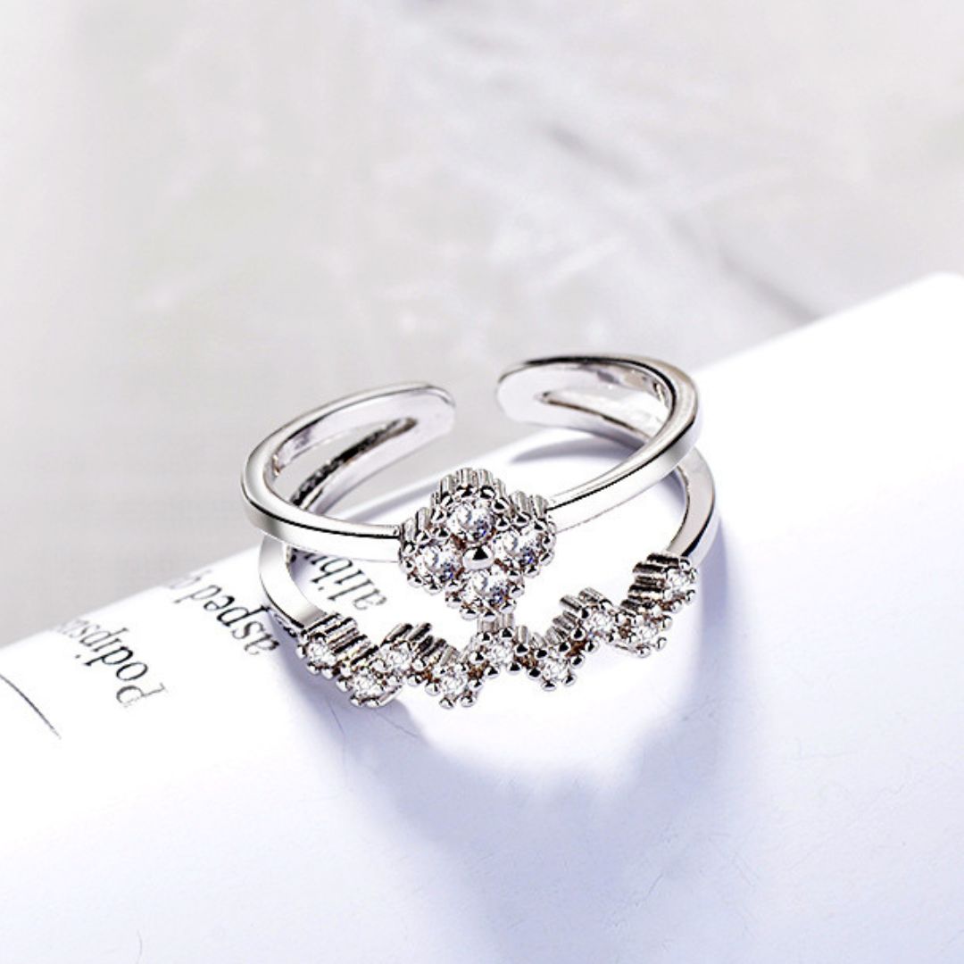 楽天市場】指輪 フリーサイズ リング レディース 重ね付け キラキラ