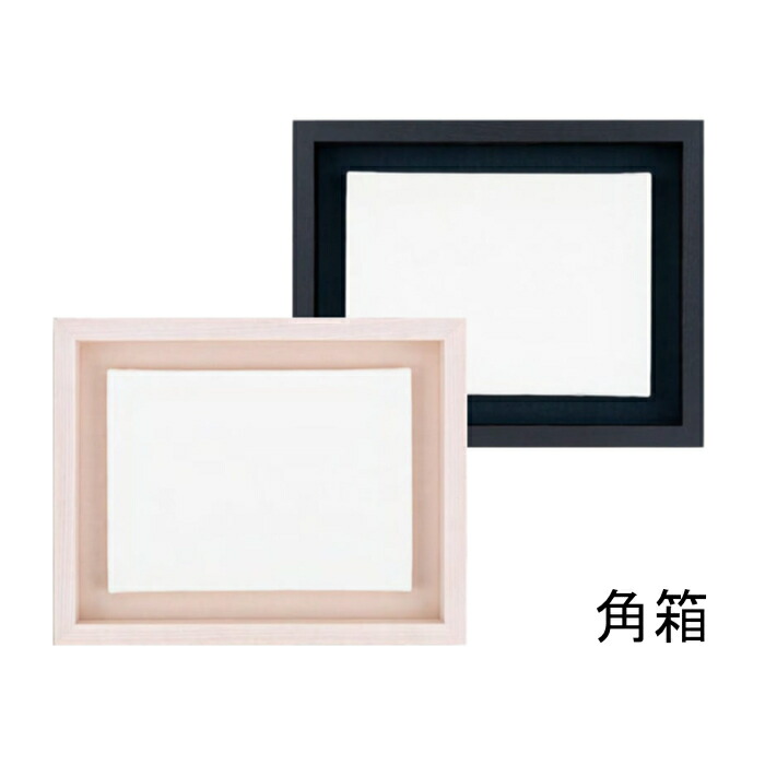 油絵額・日本画用額縁 角箱（カクバコ） F8　油絵　モダン　箱額　乳白　ブラック