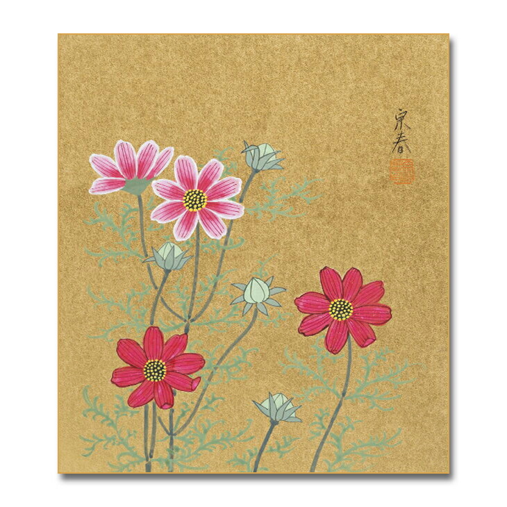 美品 佐々木経二「秋桜」日本画 肉筆画 共シール有 署名・落款有り 額縁入り Yahoo!オークション - 【真作】絵画 佐々木経二 日本画6号 秋桜