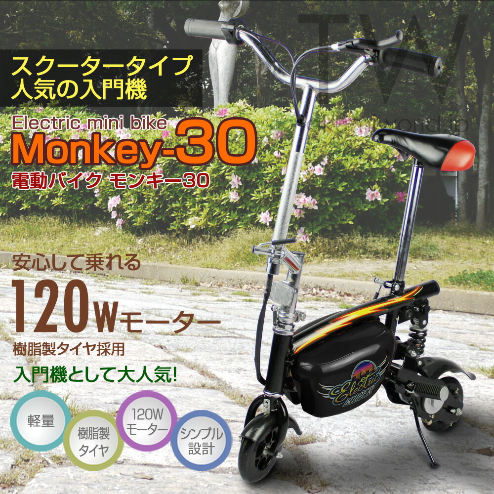 電動スクーターMonkey モンキー30電動キックボード【SLD-30】ブラック 1856