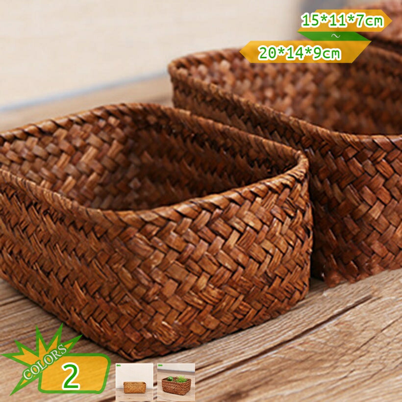 ラタン収納 サニタリー収納 籐バスケット 装飾品 洗面所 キッチン収納 藤編 田園風 柳編のかご ラタン製 ミニ バスケット 多用途 マルチケース 洗濯機 小物入れ ランドリー収納 takushistore