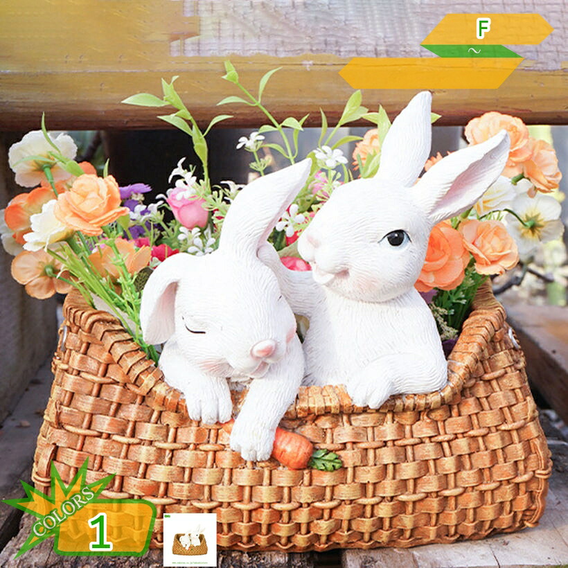 ガーデニング雑貨 家兎の鉢 多肉植物鉢 飾りつけ オブジェ プランター ガーデンオーナメント うさぎ 脂 庭園オブジェ 可愛らしい 兎 雑貨 室外庭園かざり付ける 庭オブジェ ガーデニング 室内装飾 かざり付ける 差し上げ物 takushistore