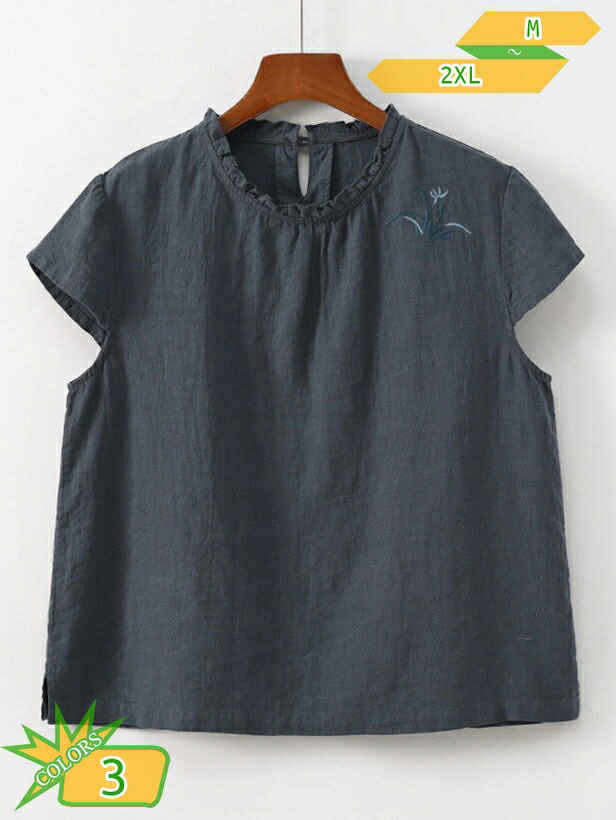500円OFFクーポン券 茶服 プルオーバー レディース 半袖 トップス カットソー 丸首 名取り草 ゆったり 体型覆いかぶせる 綿織物 分かりやすい 心地好い 夏 お出かけ 普段着 馬鹿でかい大きさ 肌付き 美影ぼうし 吸汗 日常 執務室 通気 通い 冷やりとした 綿混 takushistore