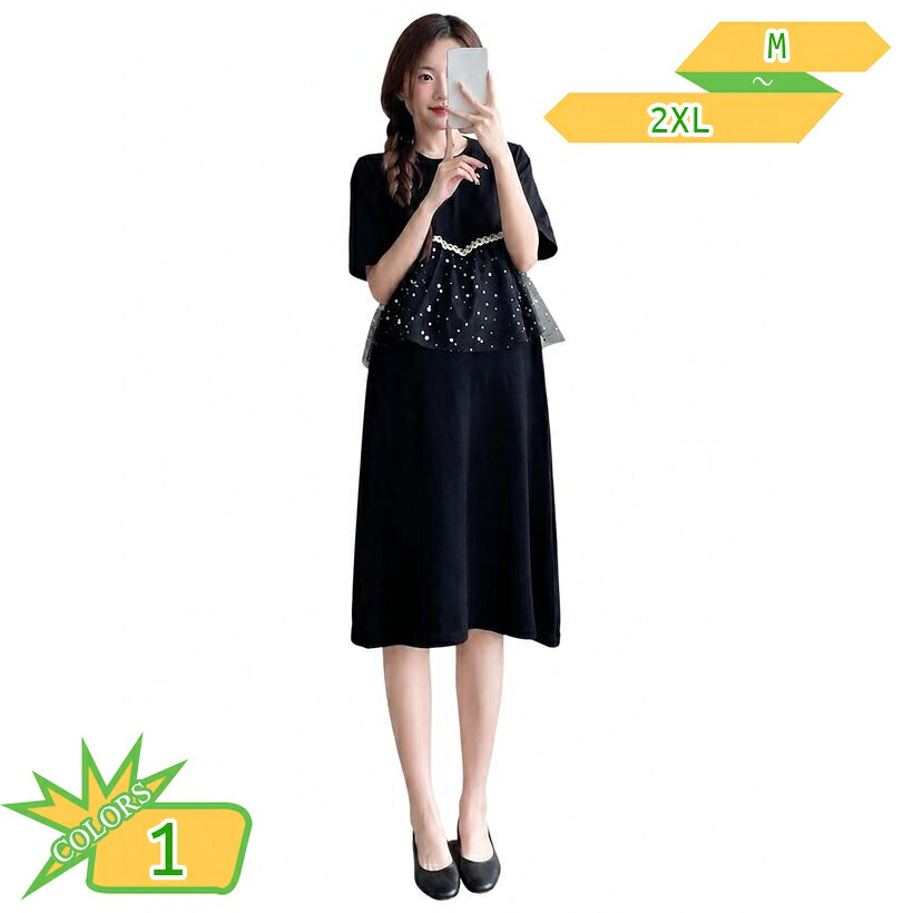 ワンピース レディース マタニティ 夏 半袖 体型カバー ゆったり 大人可愛い レース 切り替え きれいめ お出かけ 妊婦服 カジュアル takushistore|takushistore