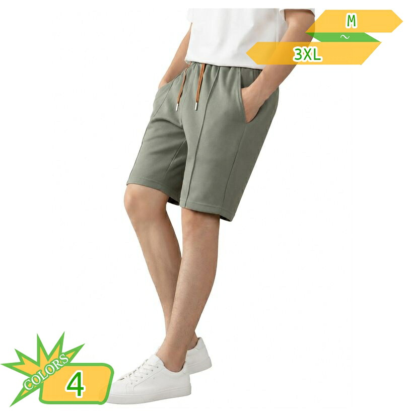 ショートパンツ メンズ ハーフパンツ 5分丈 夏用 短パン 大きいサイズ ウエストゴム ひも付き カジュアル 膝丈 ゆったり 快適 通気性 普段着 お出かけ スポーツウェア 男 takushistore|takushistore
