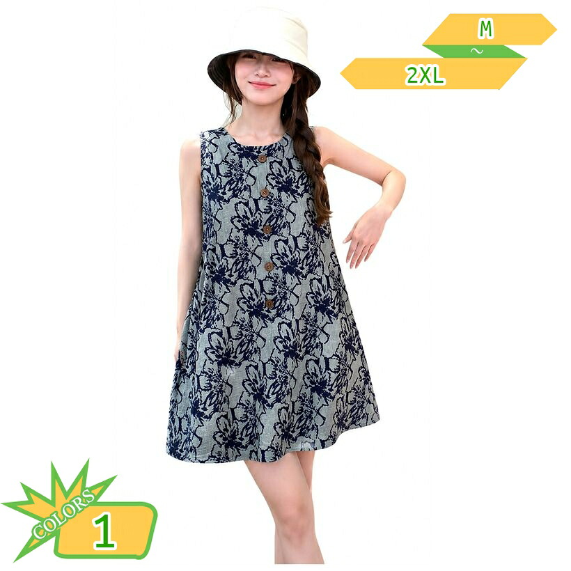 花柄 ワンピース ノースリーブ レディース Aライン 体型カバー 夏服 きれいめ カジュアル 通勤 デート 大人可愛い 膝丈 涼しげ 爽やか おしゃれ 着回し 普段着 takushistore｜takushistore 15,031円