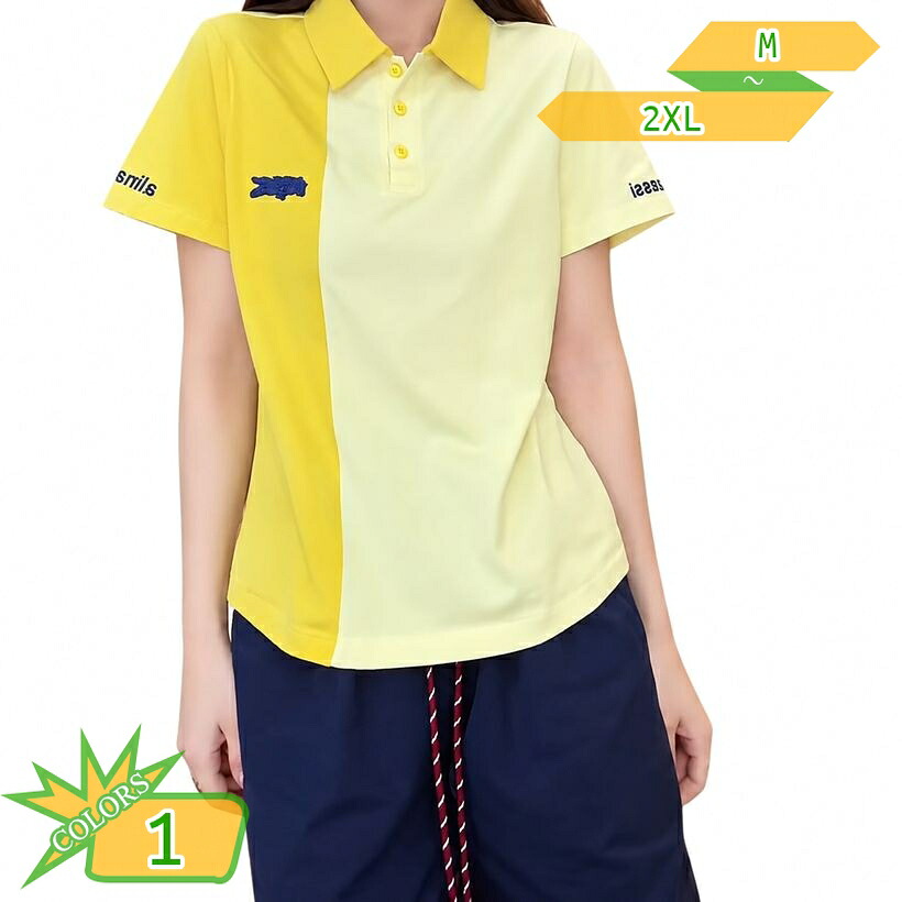 ポロシャツ レディース 半袖 切り替え バイカラー カジュアル トップス 夏服 おしゃれ 大人 着痩せ 体型カバー ゆったりめ シンプル デイリー 通勤 通学 デート takushistore｜takushistore