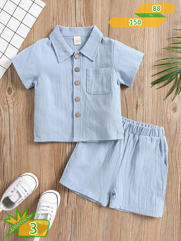1000円OFFクーポン 子供服 男の子 シャツ ショートパンツ 2点セット キッズ服 半袖 ポロシャツ ハーフパンツ 上下セット ベビー服 トップス サルエルパンツ セットアップ ボーイズ スーツ おしゃれ カジュアル 海遊び 通園 通学 takushistore｜takushistore