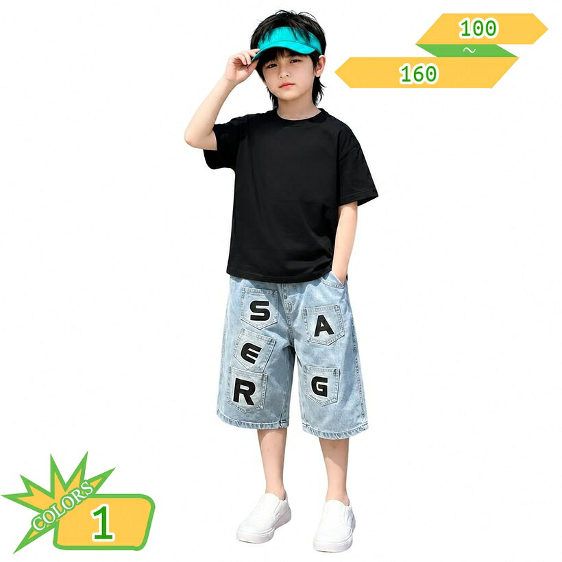 キッズ服 男の子 セットアップ ゆったり カジュアルパンツ Tシャツ 丸首 ジュニア 夏服 通学 デイリー お出かけ 子供服 ショートパンツ 部屋着 小さいサイズ takushistore｜takushistore