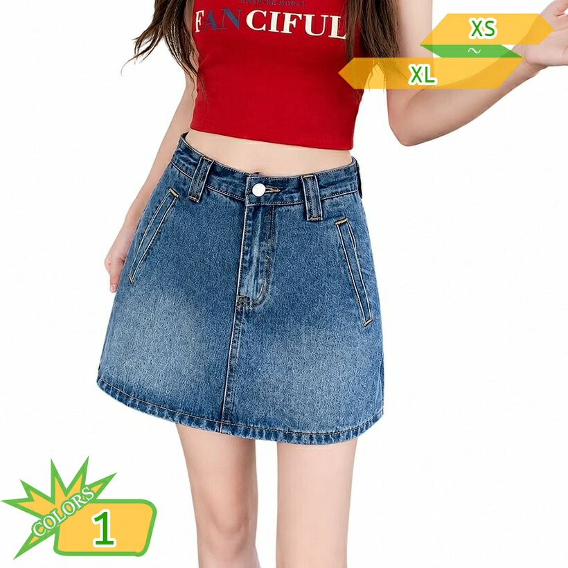 ミニスカート 着痩せ デニム キュロット レディース ショートパンツ付き スカパン ボトムス Aラインスカート 美脚 ハイウエスト お出かけ カジュアル おしゃれ 小さいサイズ takushistore｜takushistore