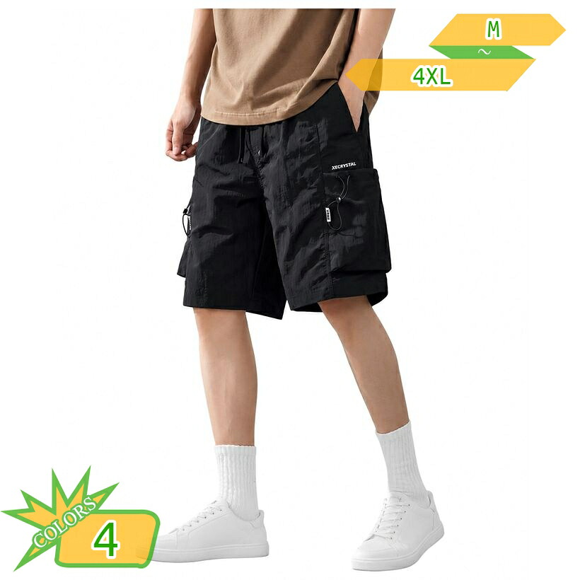ショートパンツ メンズ 着痩せ見え ワークパンツ ハーフ 五分丈 カーゴショーツ ドロストコード仕様 ゆったり 無地 ボトムス ウエストゴム 大きいサイズ 旅行 お出かけ takushistore｜takushistore 10,816円
