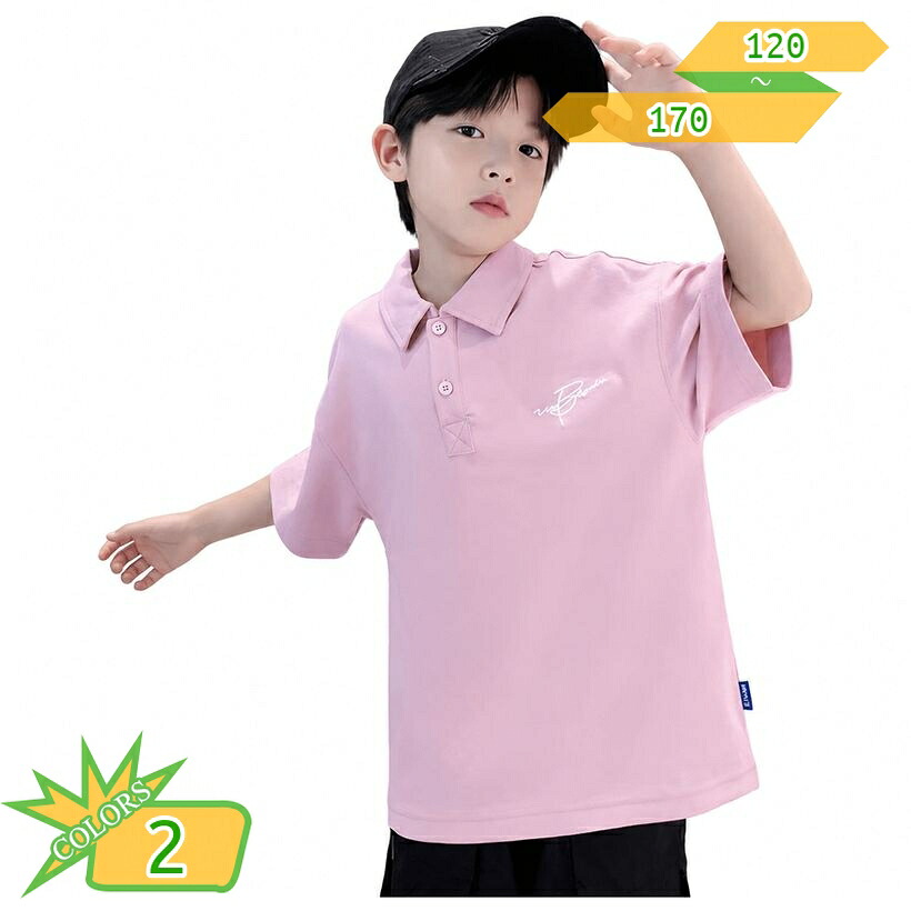 男の子 半袖 ポロシャツ ゆったり 子供服 半袖シャツ 襟付き トップス ジュニア ボーイズ 夏物 韓国風 スポーティ 通学 通園 外遊び 合宿 部活 普段着 さらっと 涼感 大きいサイズ 小さいサイズ takushistore｜takushistore