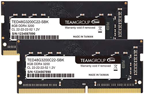 Team ノートPC用メモリ SO-DIMM DDR4 3200MHz PC4-25600 8GBx2枚組 16GBkit 日本国内無期限正規保証 TED416G3200C22DC-S01