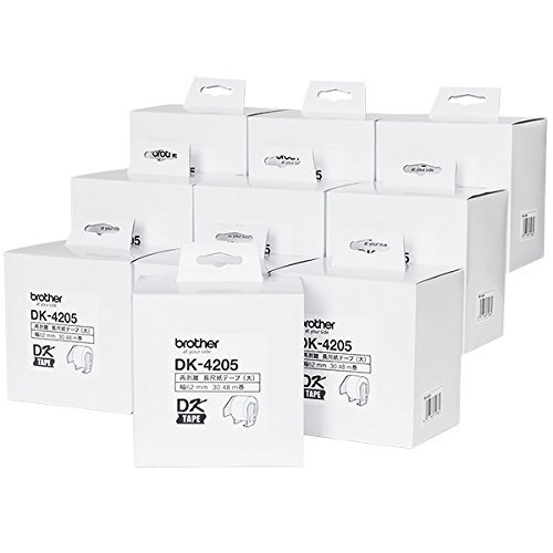ブラザー純正10個セット 感熱ラベルプリンター QLシリーズ用 DKテープ/DKラベル (再剥離長尺紙テープ大(DK-4205))