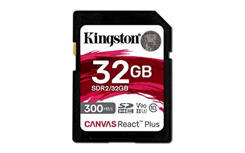 キングストン SDXCカード 32GB 最大300MB/s UHS-II V90 4K 8K Canvas React Plus SDR2/32GB カードのみ 製品寿命期間保証