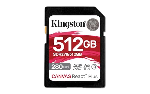 キングストン SDXCカード 512GB 最大280MB/s UHS-II V60 4K Canvas React Plus SDR2V6/512GB 製品寿命期間保証