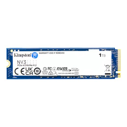 キングストンテクノロジー Kingston SSD NV3 1TB PCIe Gen 4.0 x4 最大6,000MB/秒 M.2 2280 NVMe 正規代理店保証品 5年保証 SNV3S/1000G