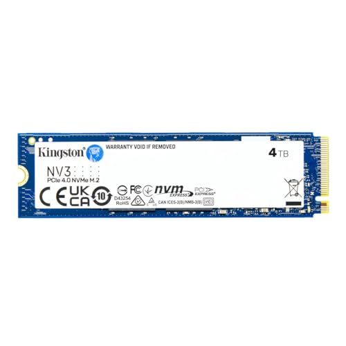 キングストン科学技術 Kingston SSD NV3 4結核症 PCIe Gen 4.0 x4 最大限度6,000MB/秒 M.2 2280 NVMe 定まり代わりになる店引き請ける品 5年引き請ける SNV3S/4000G