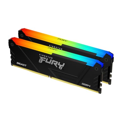 キングストン Kingston FURY 事務机いの一番パソコン用記憶装置 DDR4 3200MT/秒 32GB 2枚 Kingston FURY Beast ビースト RGB CL16 KF432C16BB2AK2/64 RGB LED 生産品生存期間継続期間引き受ける