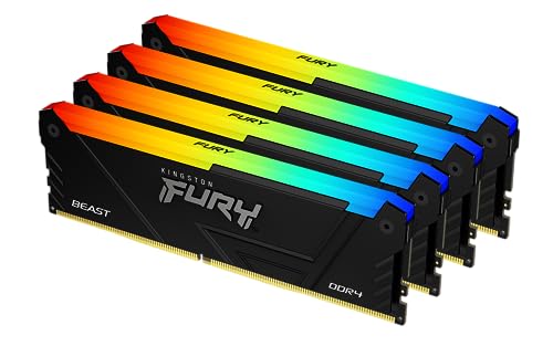 キングストン Kingston FURY 事務机とっ始めパソコン用記憶装置 DDR4 3200MT/秒 8GB 4枚 Kingston FURY Beast ビースト RGB CL16 KF432C16BB12AK4/64 RGB LED 生産物生存期間継続期間引きうける