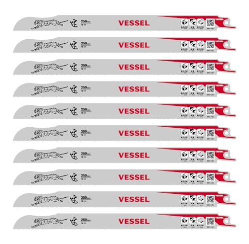 ベッセル(VESSEL) セーバーソーブレード チーター 金属元素 鉄工用 14山 刃厚0.9粍 全長250粍 10枚入 SBC-1425-10