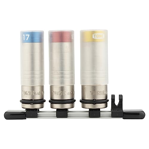 トネ(TONE) プロテクター付差しひびき用薄形ホイルナットソケットセット(保持者付) HAP403N 差込角12.7粍(1/2 ) 認知的内容3点