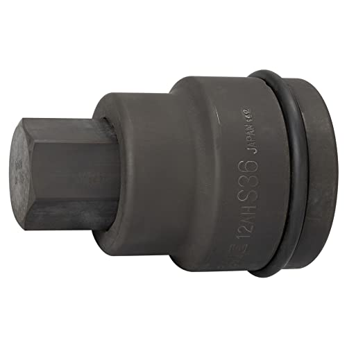 トネ(TONE) 差しひびき用ヘキサゴンビットソケット(差替式) 12AH-36H 差込角38.1粍(1-1/2 ) 二面幅36粍 認知的内容2点