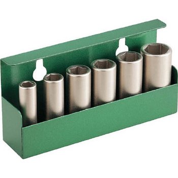 トネ(TONE) インパクト用ロングソケットセット(壁掛式) NV306 差込角9.5mm(3/8 ) グリーン 内容6点