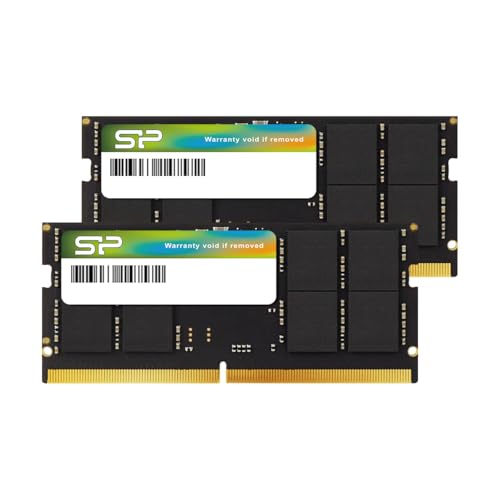 シリコンパワー DDR5 32GB キット (16GB x 2) 5600MHz (PC5-44800) CL46 1.1V SODIMM Non-ECCノートパソコン RAM コンピュータメモリ SP032GBSVU560F22