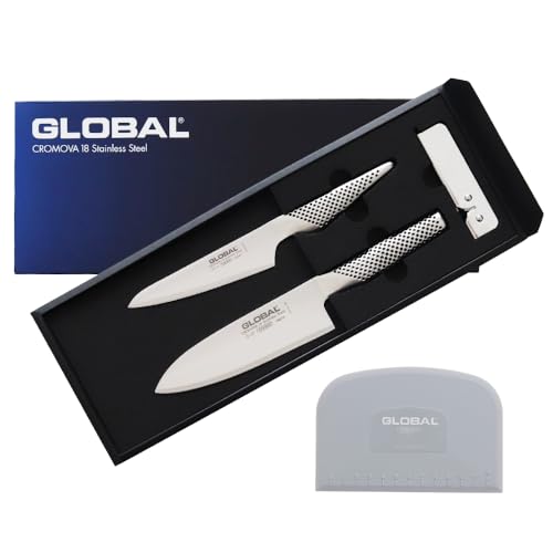 GST-B57/SP GLOBAL (グローバル) 三徳 16cm 3点セット スクレーパー付 オールステンレス 包丁 日本製