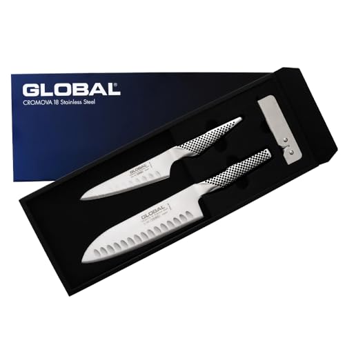 GST-B80 GLOBAL グローバル 三徳 溝入り 3点セット オールステンレス 包丁 日本製 (三徳18cm(溝入り)3点セット)｜TalesStore 店