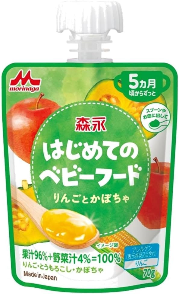 森永乳業 はじめてのベビーフード 国内製造 りんごとかぼちゃ 5ヵ月頃 パウチ 70g 36袋