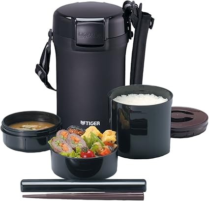 タイガー魔法瓶(TIGER) タイガー 魔法瓶 保温 弁当箱 ステンレス ランチ ジャー 茶碗 約 4 杯分 ブラック LWU-A202-KM Tiger｜TalesStore 店