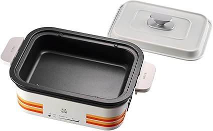 タイガー魔法瓶(TIGER) ホットプレート コンパクト WEB限定 100周年記念モデル 復刻 レトロ柄 オレンジストライプ CRL-T100WO