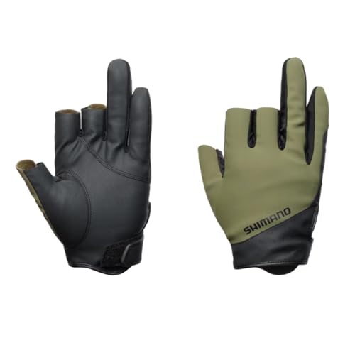 シマノ(SHIMANO) 01 ベーシックウォーム グローブ 3本カット GL-070Y カーキ M