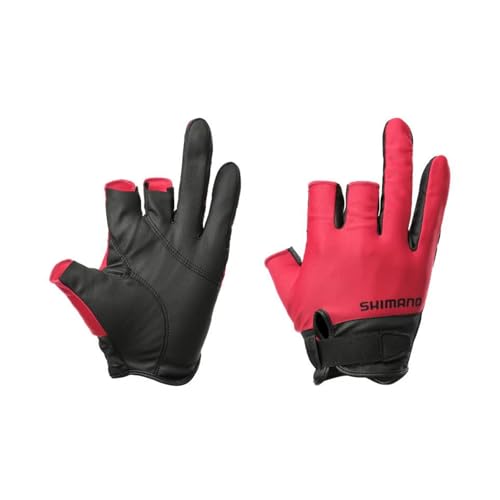 シマノ(SHIMANO) 01ベーシック グローブ 3本カット GL-008Y レッド M