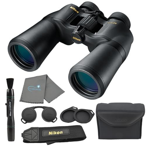 Nikon Aculon A211 10x50 双眼鏡 (8248) ブラック Nikonレンズペン、キャリーケース、ネックストラップ、レンズクロス付き - 大人用ハイパワー双眼鏡 - バードウォッチング、狩猟、旅行ズーム