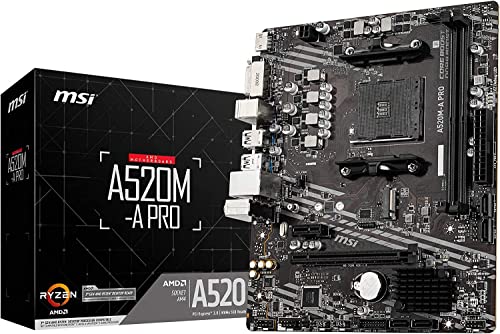 MSI 母ちゃんゲーム盤A520M-A PRO  Ryzen 5000つづき物 (AM4)相応う  Micro ATX  AMD A520積み上げる  MB5136