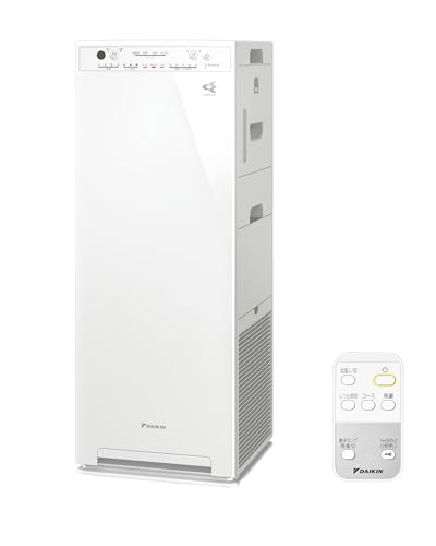 花粉対策 ダイキン 加湿 空気清浄機 ペットのニオイ 毛、ウイルス対策 2025年モデル MCK555A-W 25畳 ストリーマ スリム 静音 強力吸引 壁際設置 お手入れ簡単 節電 ハウスダスト PM2.5 脱臭 (ホワイト)画像